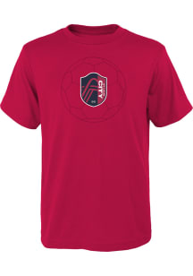 St Louis City SC Youth Red Circle Around Short Sleeve T-Shirt
