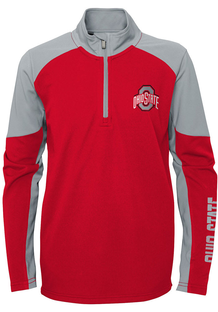 Ohio State Buckeyes Boys Red Audible Long Sleeve 1/4 Zip Pullover
