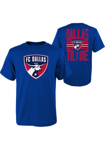 FC Dallas Youth Blue Slogan Back Short Sleeve T-Shirt