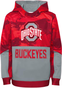 Ohio State Buckeyes Boys Red Covert Long Sleeve Hooded Sweatshirt