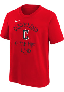 Nike Cleveland Guardians Youth Red Local Cleveland Rocker Short Sleeve T-Shirt
