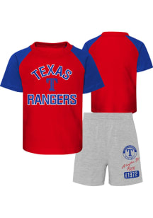 Texas Rangers Infant Red Ground Out Baller Set Top and Bottom