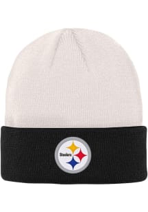 Pittsburgh Steelers Ivory Bone Crown Cuff Youth Knit Hat