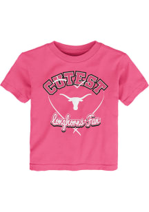 Texas Longhorns Infant Girls Cutest Short Sleeve T-Shirt Pink