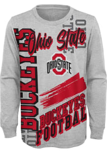 Ohio State Buckeyes Boys Grey Game Day Vibes Long Sleeve T-Shirt