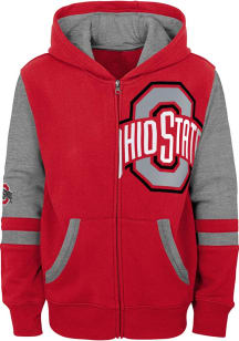 Ohio State Buckeyes Boys Red Stadium Long Sleeve Full Zip Hooded Sweatshirt