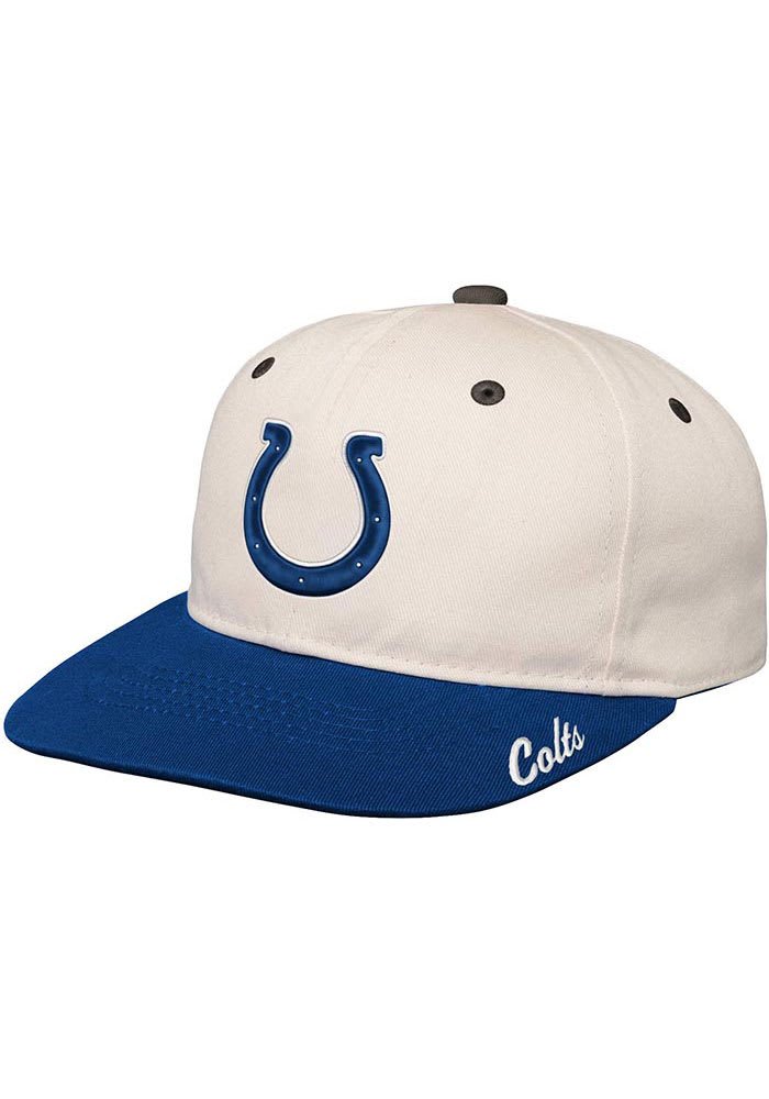 Indianapolis Colts IVORY Bone Crown Flatbrim Youth Snapback Hat