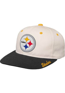 Pittsburgh Steelers Ivory Bone Crown Flatbrim Youth Snapback Hat