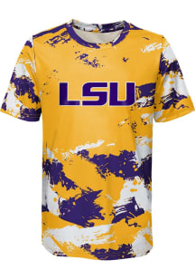 LSU Tigers Boys Purple Cross Pattern Short Sleeve T-Shirt