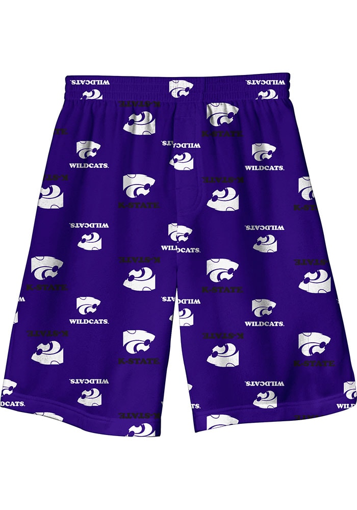 K-State Wildcats Youth Purple All Over Logo Short Sleep Pants