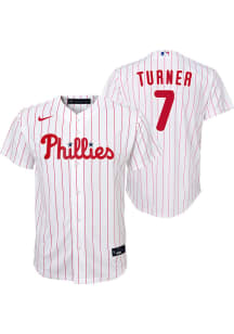 Trea Turner  Philadelphia Phillies Boys White Home Replica Baseball Jersey