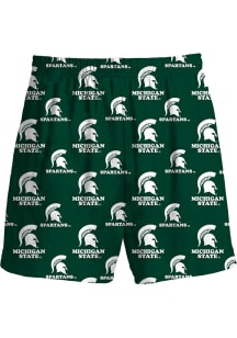 Michigan State Spartans Youth Green All Over Logo Short Sleep Pants