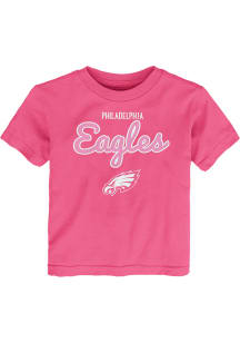 Philadelphia Eagles Toddler Girls Pink Big Game Short Sleeve T-Shirt