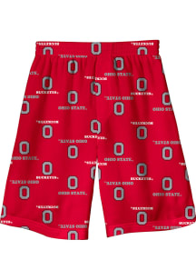 Ohio State Buckeyes Youth Red All Over Logo Short Sleep Pants