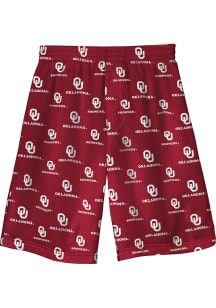 Oklahoma Sooners Youth Cardinal All Over Logo Short Sleep Pants
