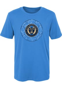Philadelphia Union Boys Light Blue Quartz Short Sleeve T-Shirt