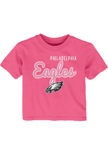 Philadelphia Eagles Infant Girls Big Game Short Sleeve T-Shirt Pink