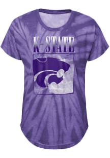 K-State Wildcats Girls Purple In The Band Tie-Dye Short Sleeve Fashion T-Shirt