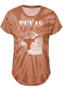 Texas Longhorns Girls Burnt Orange In The Band Tie-Dye Short Sleeve Fashion T-Shirt