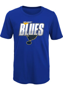 St Louis Blues Boys Blue Frosty Center Short Sleeve T-Shirt