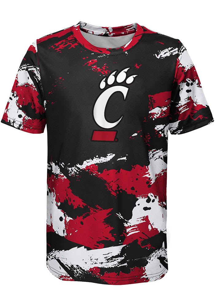 Cincinnati Bearcats Youth Red Cross Pattern Short Sleeve T-Shirt