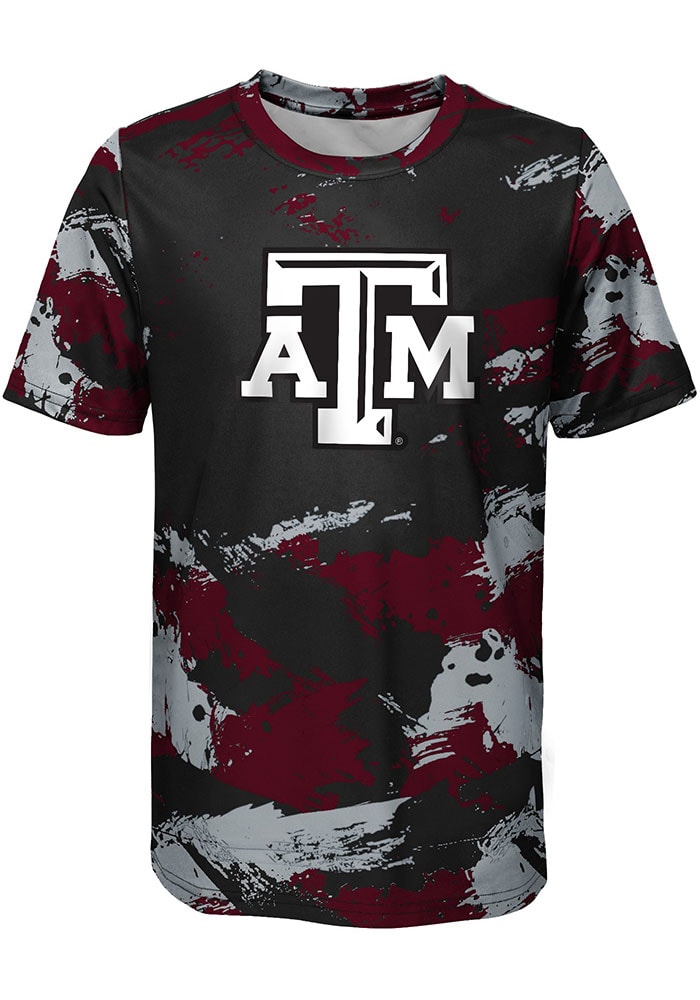 Texas A&M Aggies Youth Maroon Cross Pattern Short Sleeve T-Shirt
