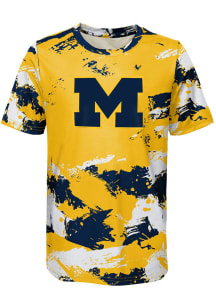 Michigan Wolverines Youth Navy Blue Cross Pattern Short Sleeve T-Shirt