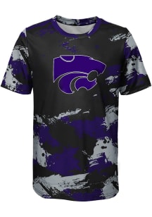 K-State Wildcats Boys Purple Cross Pattern Short Sleeve T-Shirt