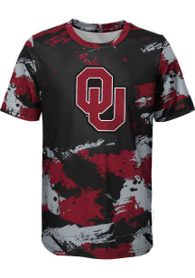 Oklahoma Sooners Boys Cardinal Cross Pattern Short Sleeve T-Shirt