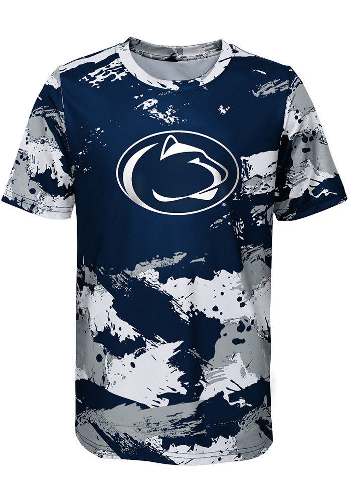Penn State Nittany Lions Boys Navy Blue Cross Pattern Short Sleeve T-Shirt