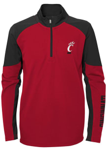 Cincinnati Bearcats Youth Red Audible Long Sleeve Quarter Zip Shirt