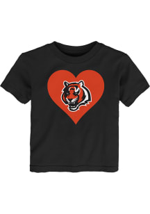 Cincinnati Bengals Infant Girls Heart Short Sleeve T-Shirt Black