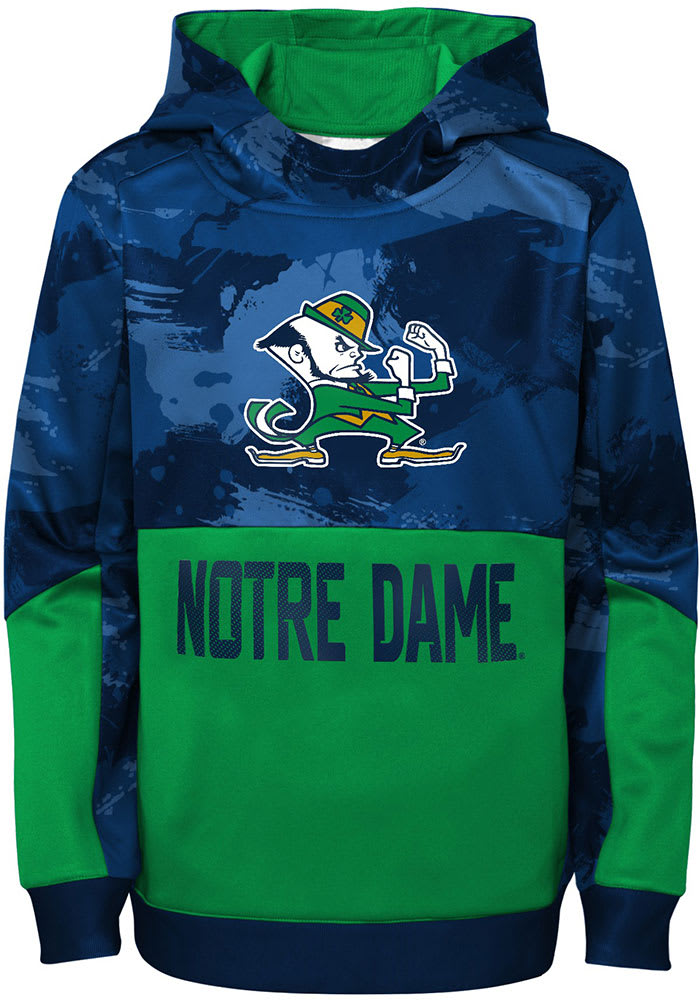 Notre Dame Fighting Irish Youth Navy Blue Covert Long Sleeve Hoodie