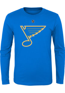 St Louis Blues Youth Light Blue Flat Third Jersey Logo Long Sleeve T-Shirt