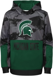 Michigan State Spartans Boys Green Covert Long Sleeve Hooded Sweatshirt