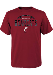 Cincinnati Bearcats Youth Red Blitz Ball Short Sleeve T-Shirt