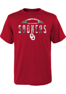 Oklahoma Sooners Youth Cardinal Blitz Ball Short Sleeve T-Shirt