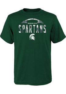 Michigan State Spartans Youth Green Blitz Ball Short Sleeve T-Shirt