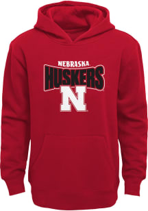 Nebraska Cornhuskers Boys Red Draft Pick Long Sleeve Hooded Sweatshirt