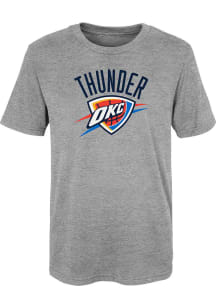 Oklahoma City Thunder Boys Grey Primary Logo Short Sleeve T-Shirt