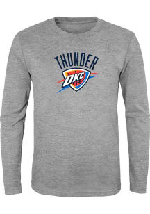 Oklahoma City Thunder Boys Grey Primary Logo Long Sleeve T-Shirt