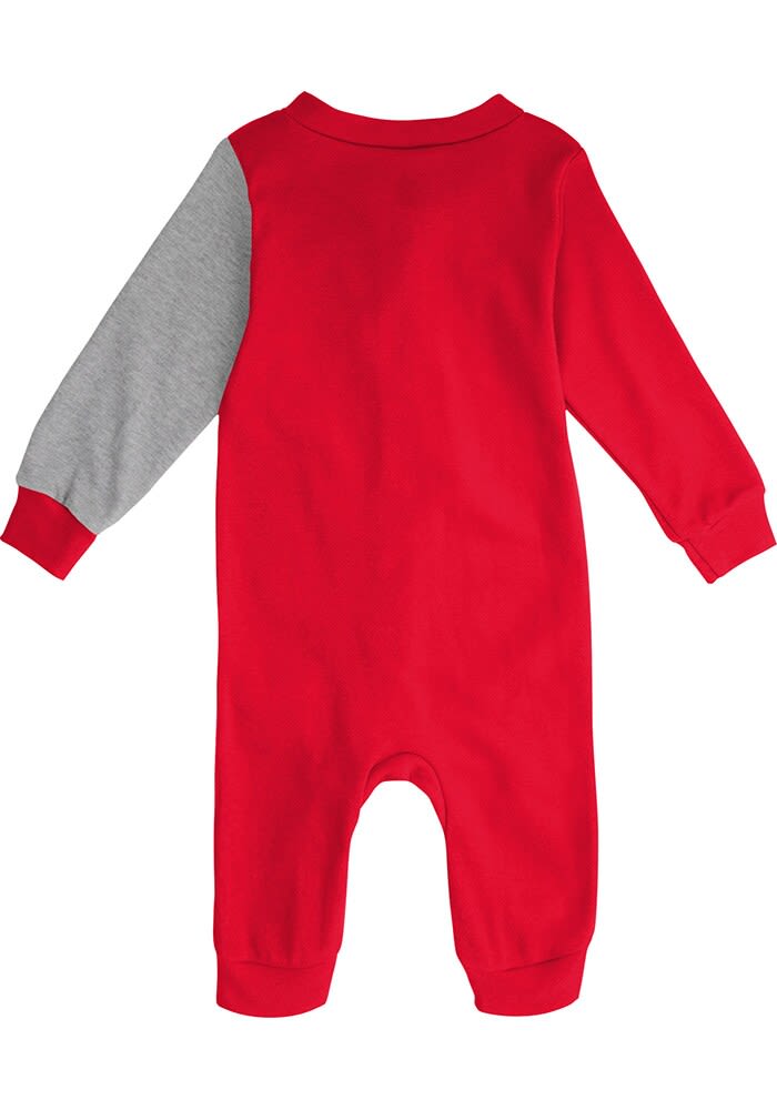 Ohio State Buckeyes Baby Red Half Time Coverall Long Sleeve One Piece