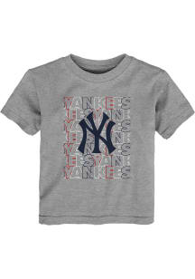 New York Yankees Toddler Grey Letterman Short Sleeve T-Shirt