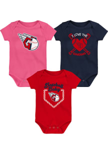 Cleveland Guardians Baby Navy Blue Baseball Baby Set One Piece