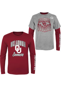 Oklahoma Sooners Youth Cardinal Game Day 3-In-1 Long Sleeve T-Shirt