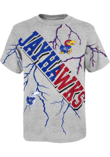 Kansas Jayhawks Youth Grey Highlights Short Sleeve T-Shirt
