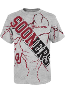 Oklahoma Sooners Youth Grey Highlights Short Sleeve T-Shirt