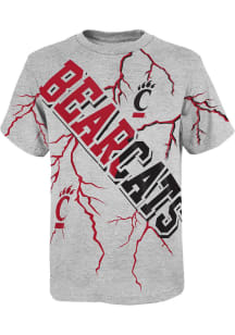 Cincinnati Bearcats Youth Grey Highlights Short Sleeve T-Shirt