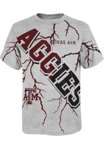 Texas A&amp;M Aggies Youth Grey Highlights Short Sleeve T-Shirt