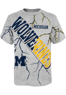 Michigan Wolverines Youth Grey Highlights Short Sleeve T-Shirt